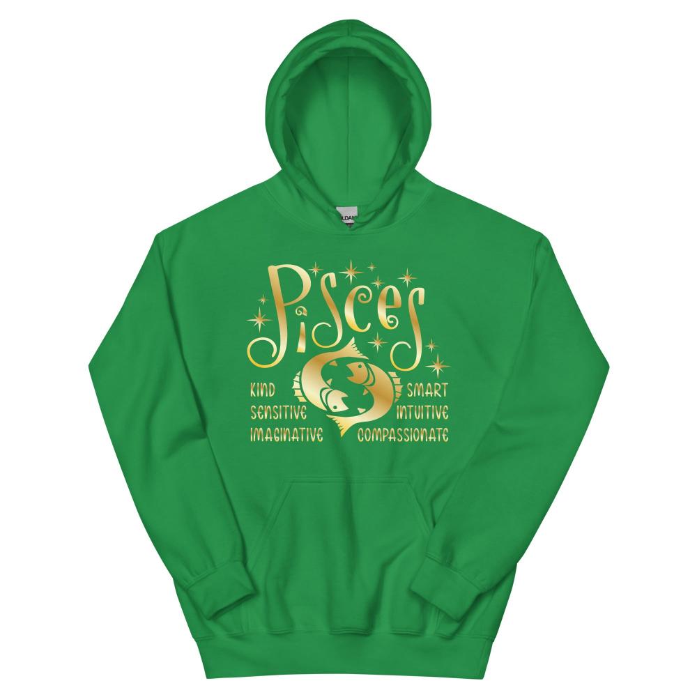 Pisces Zodiac Positive Traits Hoodie - Irish Green Color - https://ascensionemporium.net